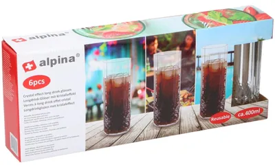 Produktbild von Alpina Longdrinkglas-Set Kunststoff 400ml