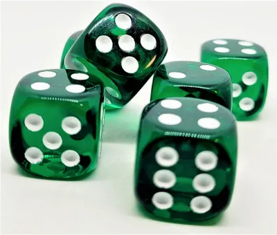 Produktbild von Würfelset D6 Transparent: Darkgreen (12)