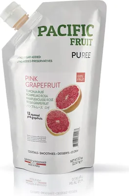 Produktbild von Pacific Fruit Püree Pink Grapefruit 1kg Fruchtpüree perfekt mit Schokolade, Beeren & Gemüse, als Dressing, Sauce & Vinaigrette, zu 100% echte Früchte, ohne Konservierungsstoffe & Zuckerzusatz