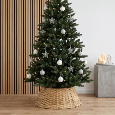 Produktbild von Salcar Ø 50/68 cm Weihnachtsbaumdecke Natur Poly-Rattan Weihnachtsbaumrock Weihnachtsbaum Kragen Christbaumständer