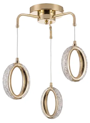 Obrázok produktu pre Toolight Závesné Stropné Led Svietidlo G176-3cp Gold