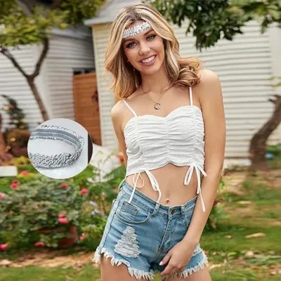 Produktbild von 12 silberne Glitzer-Haarbänder mit Pailletten für Frauen und Mädchen