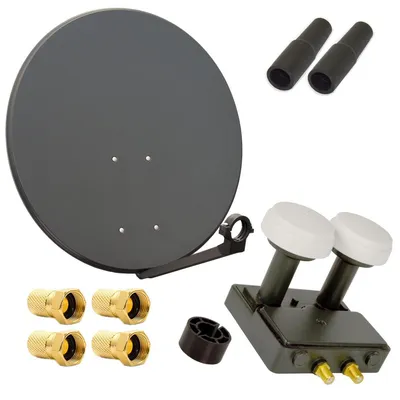 Produktbild von PremiumX SAT Anlage 80cm Antenne Twin Monoblock LNB 4x F-Stecker