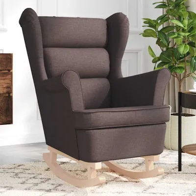 Produktbild von Schaukelsessel Dunkelbraun 74x90x102 cm Stoff