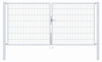 Immagine prodotto di Alberts 648947 Cancello doppio Flexo con accessori, zincato a caldo, larghezza 300 cm, altezza 180 cm