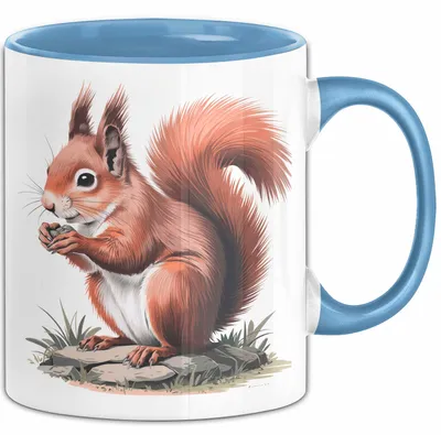 Produktbild von Eichhörnchen Tierliebhaber Tasse Geschenk Lustige Geschenkidee Spruch (Blau)