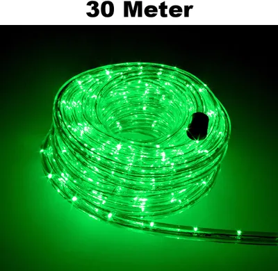 Produktbild von Trade-Shop LED Lichtschlauch Komplett Set mit Zubehör Lichterkette Beleuchtung Grün 30 Meter F3 LED für Drinnen/Draußen Weihnachten Beleuchtung Dekoration Lichterschlauch