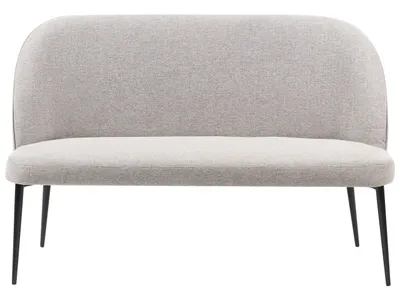 Produktbild von BELIANI Sofa Hellgrau Stoffbezug 2-Sitzer Küchensofa mit Schwarzem Metallgestell Ohne Armlehnen Modern Wohnzimmer Möbel Wohnecke Sitzecke Küche