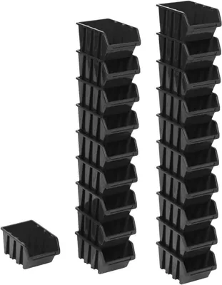 Productafbeelding van Stapelboxen 20 Stuks - 1,5 Liter Opbergkisten - 19,5 x 12 x 9 cm - Ideaal voor Organisatie