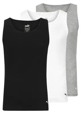Obrázek produktu pro Puma pánské tílko s žebrováním, 3 kusy, bílá/šedá/černá, velikost S