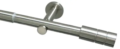 Gordijnroede-Set, 1 Rail, Ø22/25 mm, RVS-Look, 100-190 cm, Metall