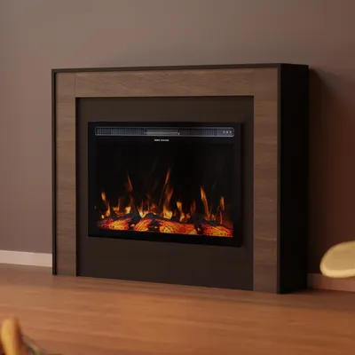Produktbild von Garlivo Elektrokamin 'PISA  Schwarz/ Wenge' | LED Standkamin in weiss mit Heizung (1500 W) | HxBxT: 108x136x28cm