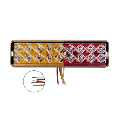 Image de Feu arrière 12/24V 3 fonctions 135x38mm LED avec support noir