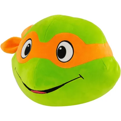 Immagine prodotto di Mocchi Mocchi TMNT cuscino di peluche testa di Michelangelo dimensione mega