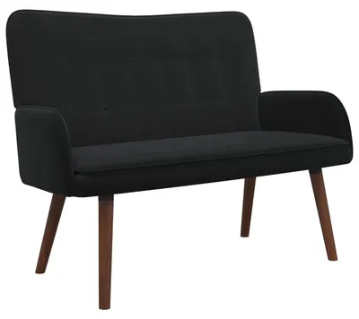 Image de vidaXL Canapé 2 places Noir 115 x 61 x 87 cm Velours (V)