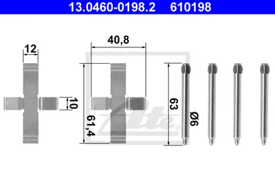 Produktbild von Ate Zubehörsatz, Scheibenbremsbelag  13.0460-0198.2