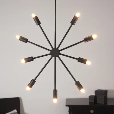 Hängeleuchte/Sternleuchte 'PIX' - 9 Sockel - E14 Fassung - H: 56cm, L: 50cm - schwarz