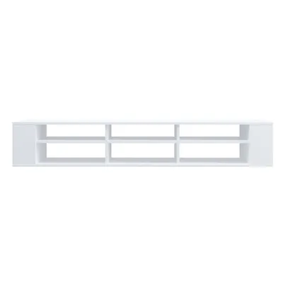 Produktbild von Selsey WERI - TV-Board / TV - Hängeboard Weiß mit 6 offenen Fächern, minimalistisch, 175 cm breit