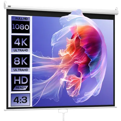 Produktbild von Beamer Leinwand 244 x 183 cm 120 Zoll 4:3/ 16:9 Projektionsleinwand Manuell für Heimkino