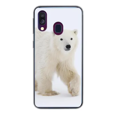 Produktbild von MuchoWow® Handyhülle Schutzhülle Hülle für Samsung Galaxy A40 Eisbär - Schnee - Weiß Silikon Softcase Handy Hülle - Handy-Tasche