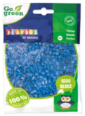 Produktbild von Playbox Bügelperlen Go green Midi 1000 Stk. blau