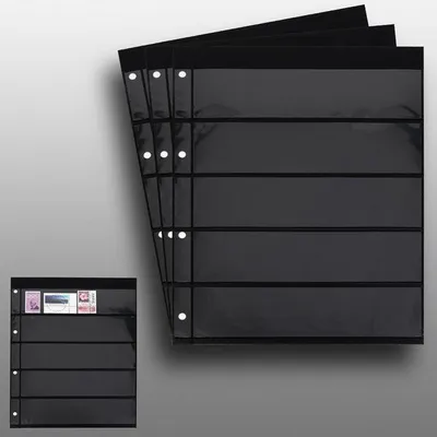 Produktbild von Prophila Collection 3 doppelseitige Einsteckblätter schwarz 5zeilig