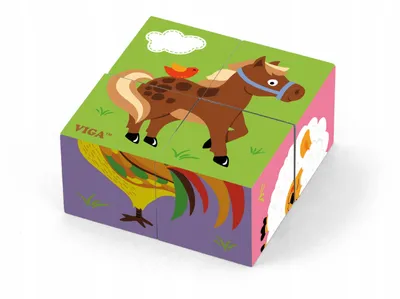 Produktbild von Viga Holzpuzzle Bauernhoftiere Lernspielzeug für Kinder