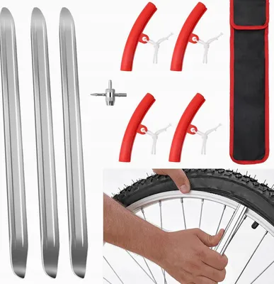 Produktbild von Reifenmontierhebel Set 28cm mit Felgenschutz und Hülle