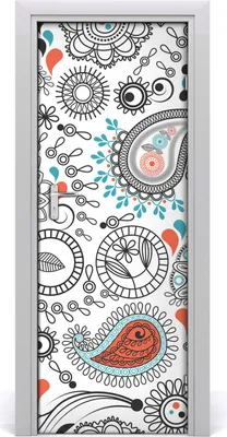 Produktbild von Tulup Türaufkleber 75x205 cm Dekorative Aufkleber Selbstklebend Wasserdichte Tapete Abnehmbar Schlafzimmer Wohnzimmer Wohnkultur - Verzierungen
