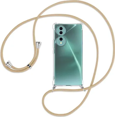 Produktbild von Handykette Backcover-Schutzhülle mit Band (Metall silberfarben) für Honor 70 5G (FNE-AN00, 6.67'') - caramel