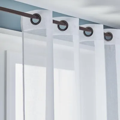 Image de Voilage tamisant, Linette blanc l.145 x H.240 cm