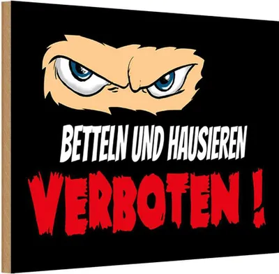 Produktbild von vianmo Holzschild 20x30 cm Betteln und Hausieren verboten