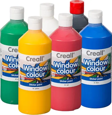 Immagine prodotto di Set di colori per vetri Creall Window Color, 6 flaconi da 500 ml