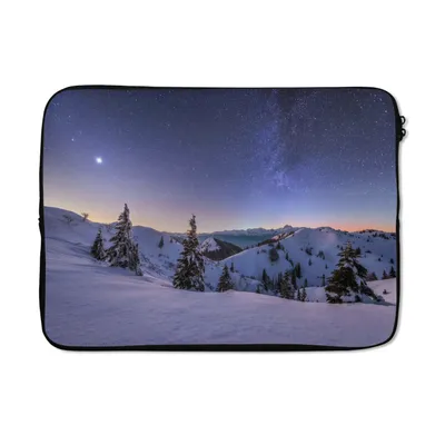 Produktbild von MuchoWow® Laptop Hülle 13 Zoll Winter - Schnee - Nacht - Bäume Laptoptasche - Laptophülle - Sleeve - Rundumschutz