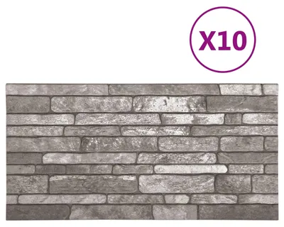 Zdjęcie produktu dla Panele ścienne vidaXL, 10 szt., ciemnoszare, 100 x 50 cm, pianka EPS