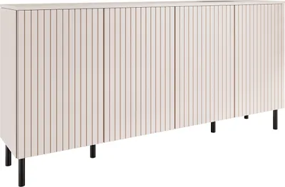 Produktbild von 4-türige Kommode Sideboard Beistellkommode XELLO kaschmir / schwarz 200x93x40cm
