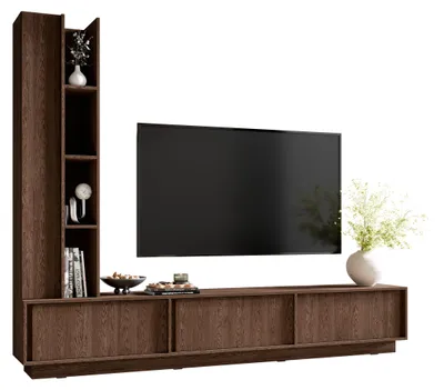 Produktbild von MIRJAN24 Wohnwand Higros, Stilvoll Wohnzimmer-Set, TV-Schrank, Modern Mediawand (Farbe: Batltic Storm)