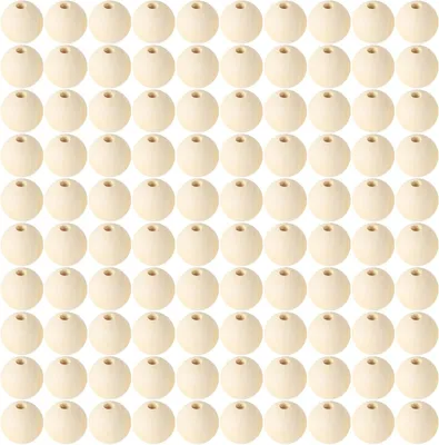 Produktbild von Holzperlen rund, 14 mm, 100 Stück, für kreative Bastelarbeiten