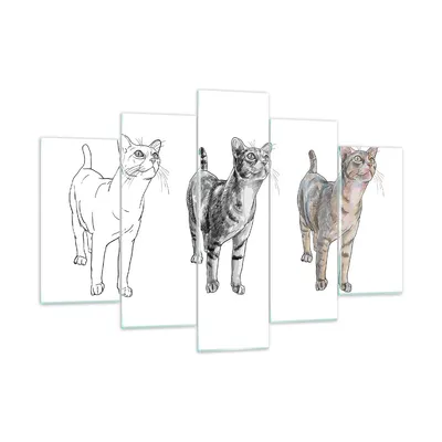 Produktbild von Bilder auf glas - Katzen Tiere Kinder Illustration - 150x100cm - Glasbilder - Wandbilder - Kunstdruck - Wanddekoration aus Glas - Glas Bilder - Wandbild auf Glas - GEA150x100-3211