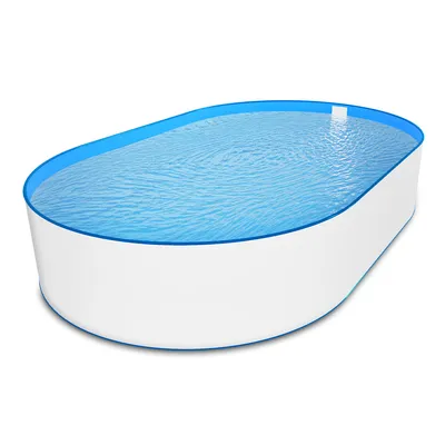 Produktbild von Ovalpool Stahlwandpool weiß Poolfolie blau 0,8 mm Poolset oval 300 x 500 x 150 cm als Einzelbecken