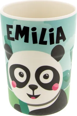 Produktbild von Bunter personalisierter Namens Kinderbecher mit Namen Emilia