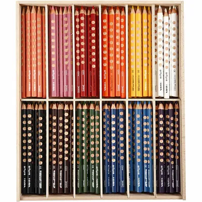 Produktbild von Lyra Rillen-Buntstifte, L: 18 cm, Mine 4,25 mm, verschiedene Farben, 12x12 Stück 1 Box