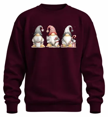 Immagine prodotto di Gnomo di Natale Regalo di Natale Felpa Pullover Unisex, Borgogna, 3XL