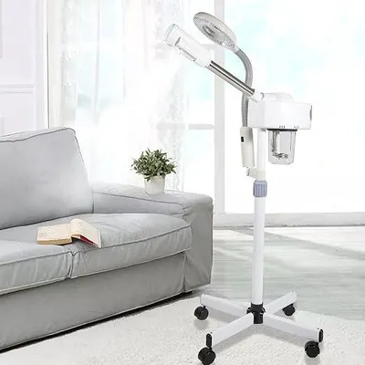 Produktbild von Gesichtsdampfer VergrößErungs Lampen Maschine Spa Gesichtssauna 2 In 1 Facial Steamer Led 3X 5X Dampf Bedampfer Ozon Lupenleuchte Lupenlampe Salon DampfgeräT SprüHgeräT Kosmetikstudio Verdampfer
