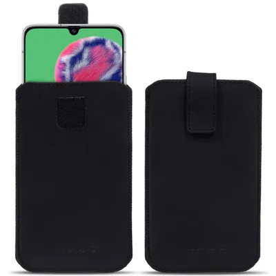 Produktbild von Leder Hülle für Samsung Galaxy M32 Schutzhülle Schwarz Handy Sleeve Tasche Case