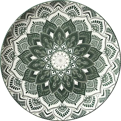 Immagine prodotto di HowHomely | Set di piatti - set di stoviglie - set di 12 - verde bianco - motivo orientale - piatti per la cena - piatti fondi - piatti da dessert - per 4 persone
