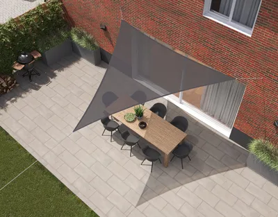 Produktbild von Kopu® Sonnensegel Dreieck 4 m – 280 Gramm wasserdurchlässig – Grau