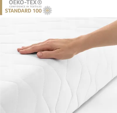Produktbild von Kindermatratze KingKINDER PLUS 60 x 120 x 12 cm aus hochwertigem Kaltschaum | Rollmatratze mit waschbarem Bezug und Kokosmatte | H3/H4
