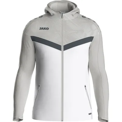 Image de JAKO Veste à capuche Iconic pour enfants, Couleur:blanc/soft grey/anthra light, Taille:128