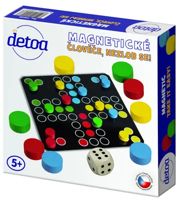 Produktbild von „Mensch ärgere dich nicht“ – magnetisches Brettspiel aus Holz in einer Schachtel (20 x 20 x 4 cm)